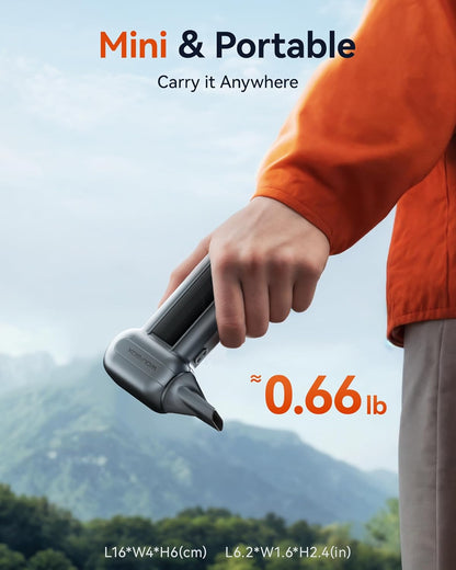 WOLFBOX MF100 Compressed Air Duster, 150000RPM Turbo Fan, 45 m/s Airflow 3-Gear Adjustable Speed, Type-C Fast Charging, Lightweight 0.66 lb, 5 Nozzles & 2 Brushes, For Computer Keyboard Car Outdoor
