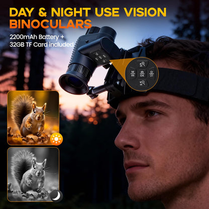 Wurapl 4K Night Vision Monocular for Adults, Digital Infrared Night Vision Device with Starlight Sensor, 7-Level IR Brightness, 8X Digital Zoom, 300–400M Viewing Range, IP54, for Hunting, Wildlife & Outdoor Use