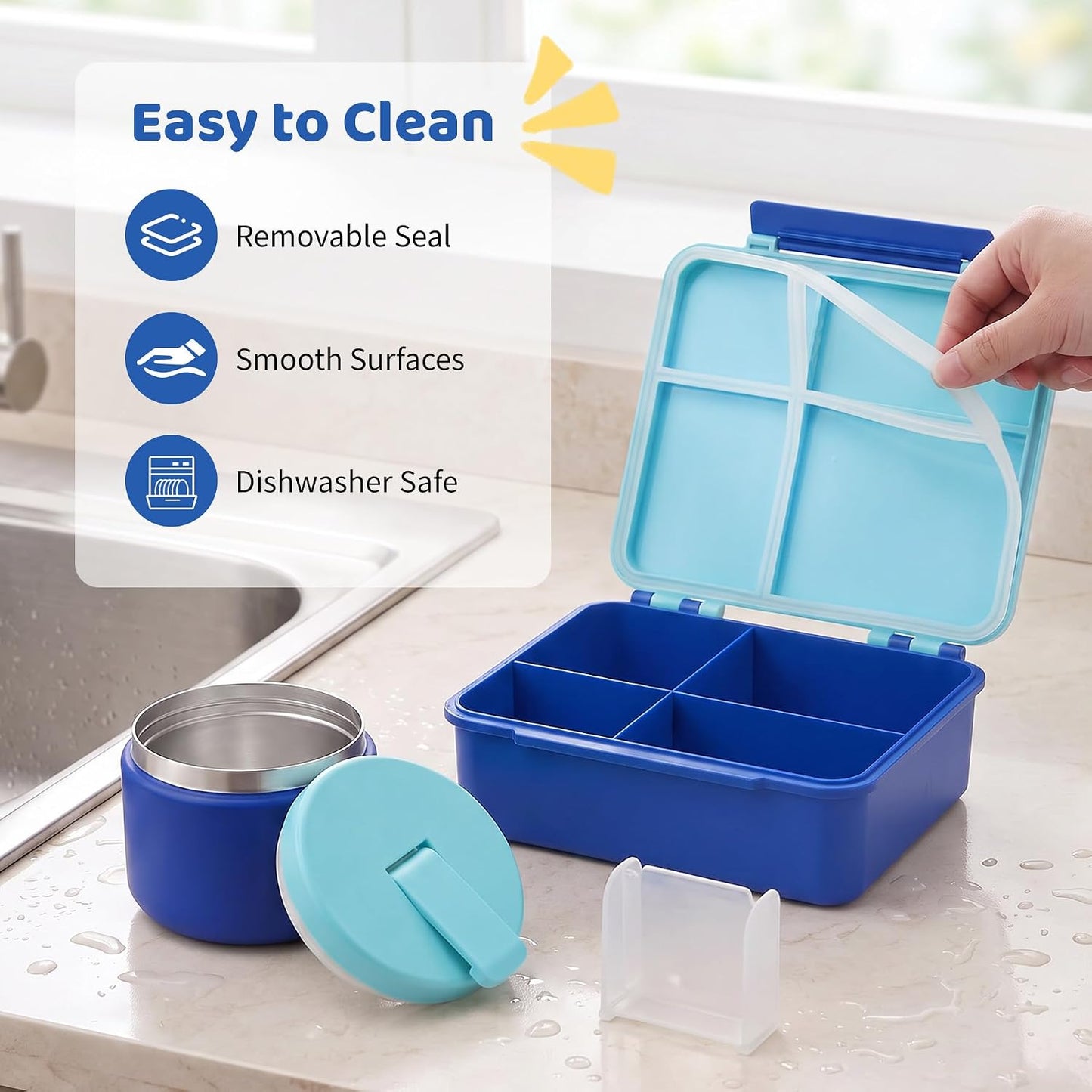 Pawtong Kids Bento Lunch Box with 8 oz Insulated Food Jar