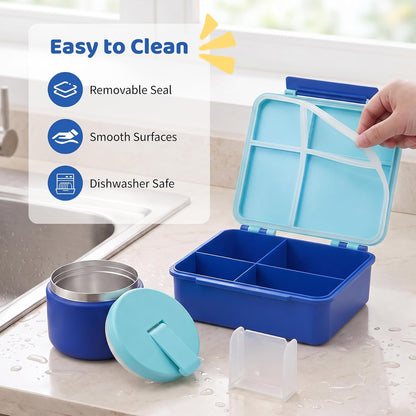 Pawtong Kids Bento Lunch Box with 8 oz Insulated Food Jar