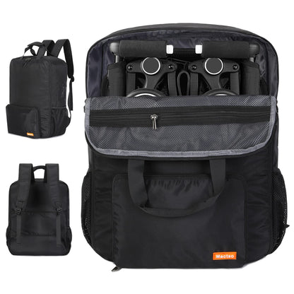 Mactso Stroller Travel Bag Compatible with GB Pockit and GB Pockit Plus All-Terrain, Lightweight Stroller Travel Backpack for Airplane, Water-Resistant Nylon, Black, Medium