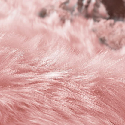 Goolela Pink Area Rugs 10x12 Fluffy Fuzzy Furry Rug for Girls Bedroom Living Room Faux Sheepskin Fur Shaggy Plush Rectangle