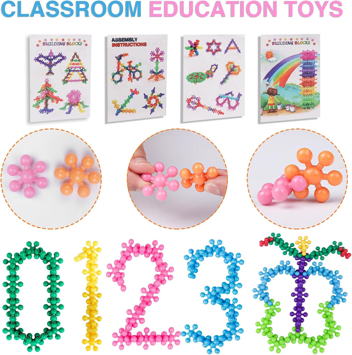 NEOACT 200PCS Building Blocks for Kids, STEM Educational Interlocking Construction Toys, Creative 3D Building Set for Preschool & School Children Ages 3+, Multicolor