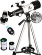 Gskyer 70mm Aperture 400mm Astronomical Refracting Telescope, AZ Mount Telescope for Kids & Beginners with Tripod, Carry Bag, Smartphone Adapter & Wireless Remote