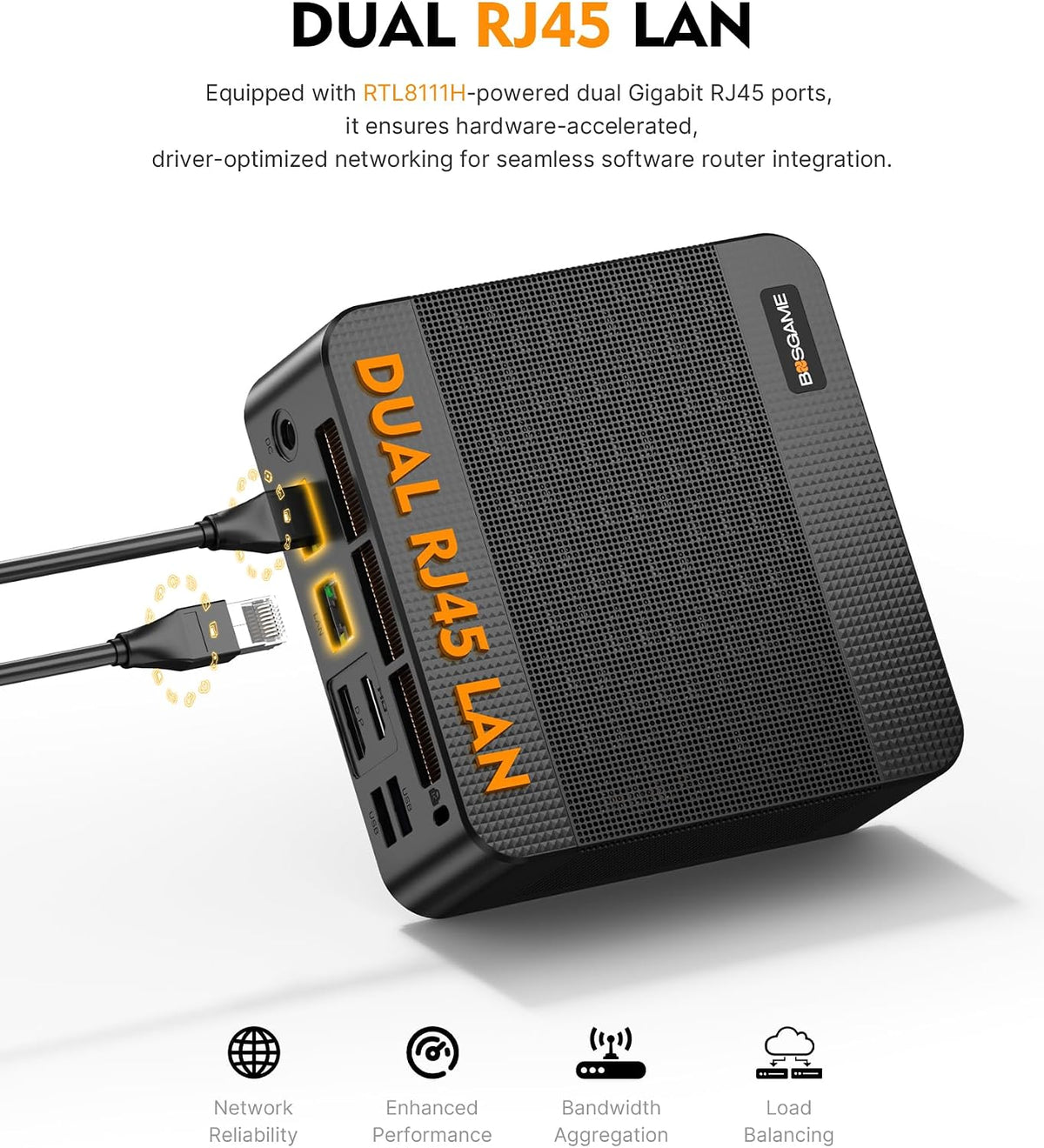 BOSGAME P6 Neo Mini Gaming PC, Ryzen 7 6800H, 24GB RAM, 1TB PCIe4.0 SSD Radeon 680M, Dual LAN, Triple 4K Display, WiFi 6E, BT 5.3, 11 Pro HTPC for Home Office Business
