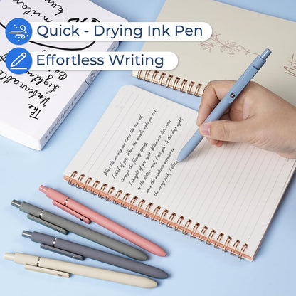 Nicpro 50PCS Cute Spiral Notebook Stationery Set for Women, A5 Notebooks with Mechanical Pencils, Gel Pens, Highlighters, Sticky Notes and Index Tabs