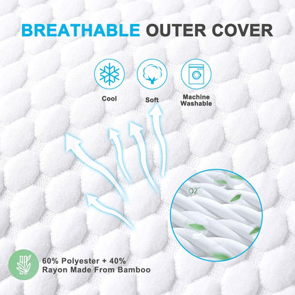 Cooling Shredded Memory Foam Bed Pillows, Queen Size, Set of 4, 20 x 30 in Adjustable Firm, Supportive, Breathable, Hypoallergenic, Odorless, Luxury, Cool Gel pillows for Side Back Stomach Sleepers
