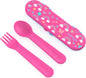 Kids Plastic Utensil Set with Fork, Spoon & Storage Case, BPA-Free Reusable Travel Utensils