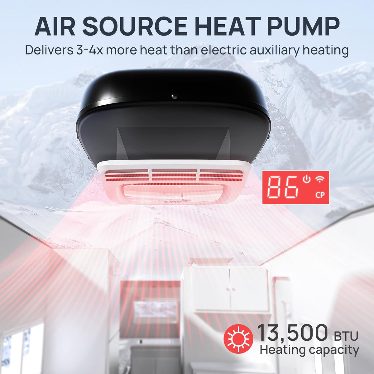TURBRO Inverter 13.5K BTU RV Air Conditioner with Cooling and Heat Pump