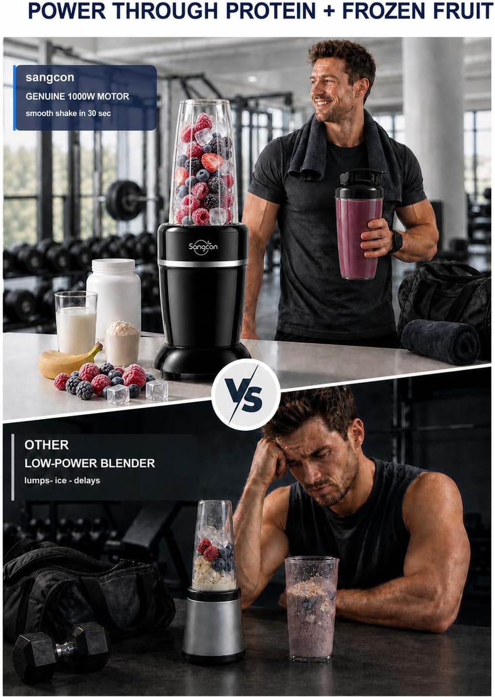Sangcon 1000W Personal Blender with 3 BPA-Free Cups