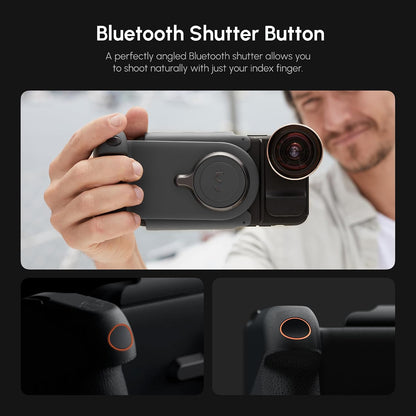 ShiftCam ProGrip Mobile Battery Grip for Smartphones, Qi Charging DSLR-Style Ergonomic Grip, Wireless Shutter, 15W Qi Charging, Rotating Phone Mount, Cold Shoe & 1/4" Tripod Mount