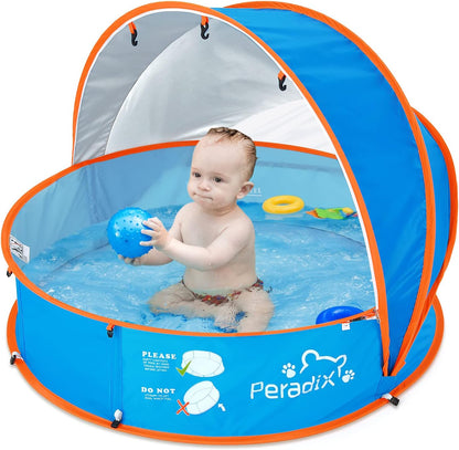 Peradix 4-in-1 Pop-Up Pool Tent for Kids & Pets, Baby Paddling Pool, Ball Pit & Beach Tent with UPF 50+ Canopy and Detachable Mosquito Net