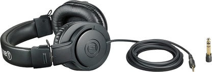 Audio-Technica ATH-M20x Professional Studio Monitor Headphones | 40mm Drivers, Closed-Back Design, 47 Ohm & 3m Cable