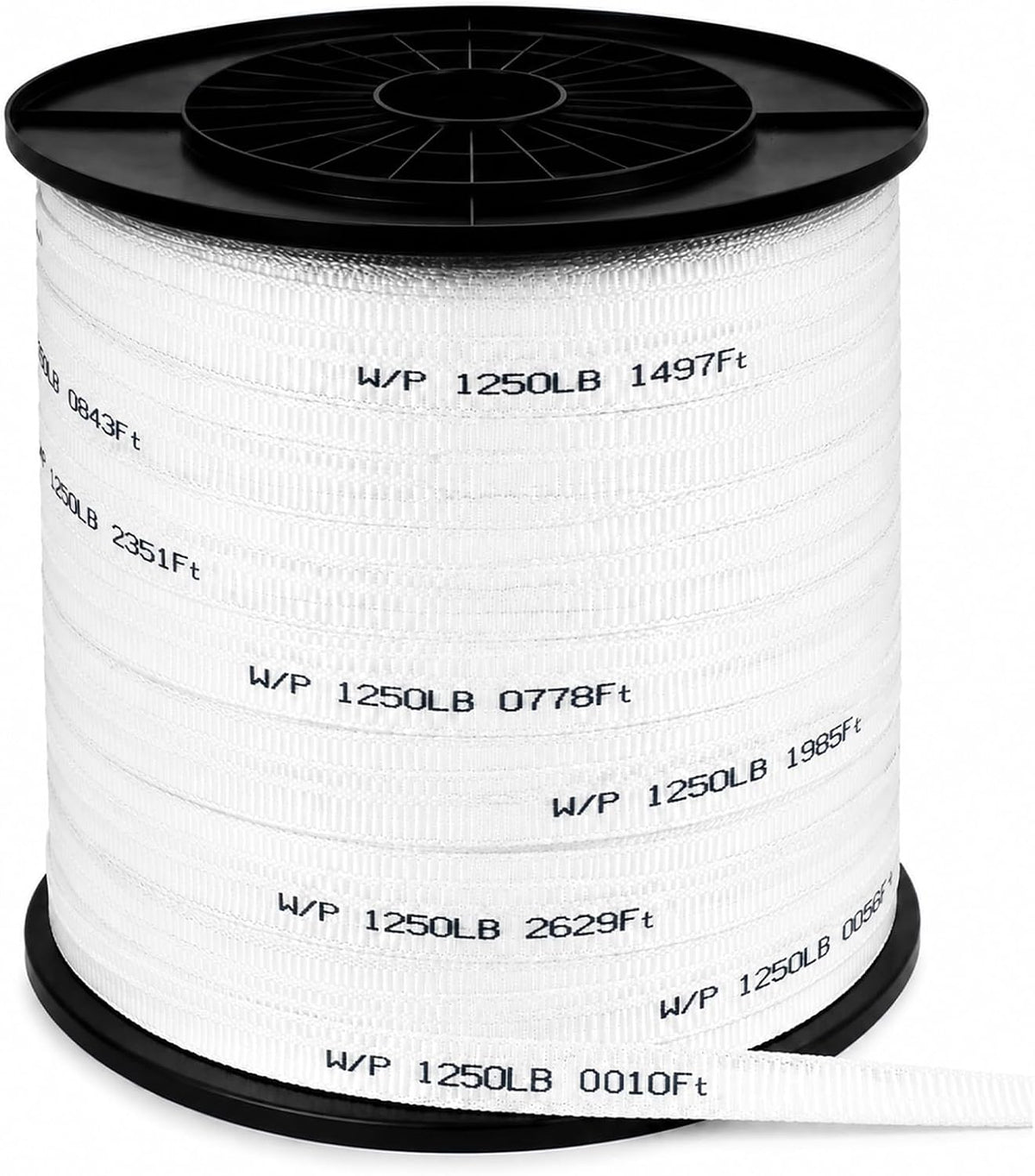 Woanger 1250 lb Pull Tape, 1/2 Inch x 3000 ft Polyester Pull Tape Heavy Duty Flat Rope, Printed Footage Markings, Cable Wire Pulling Webbing, for Electrical, Industrial and Construction Use