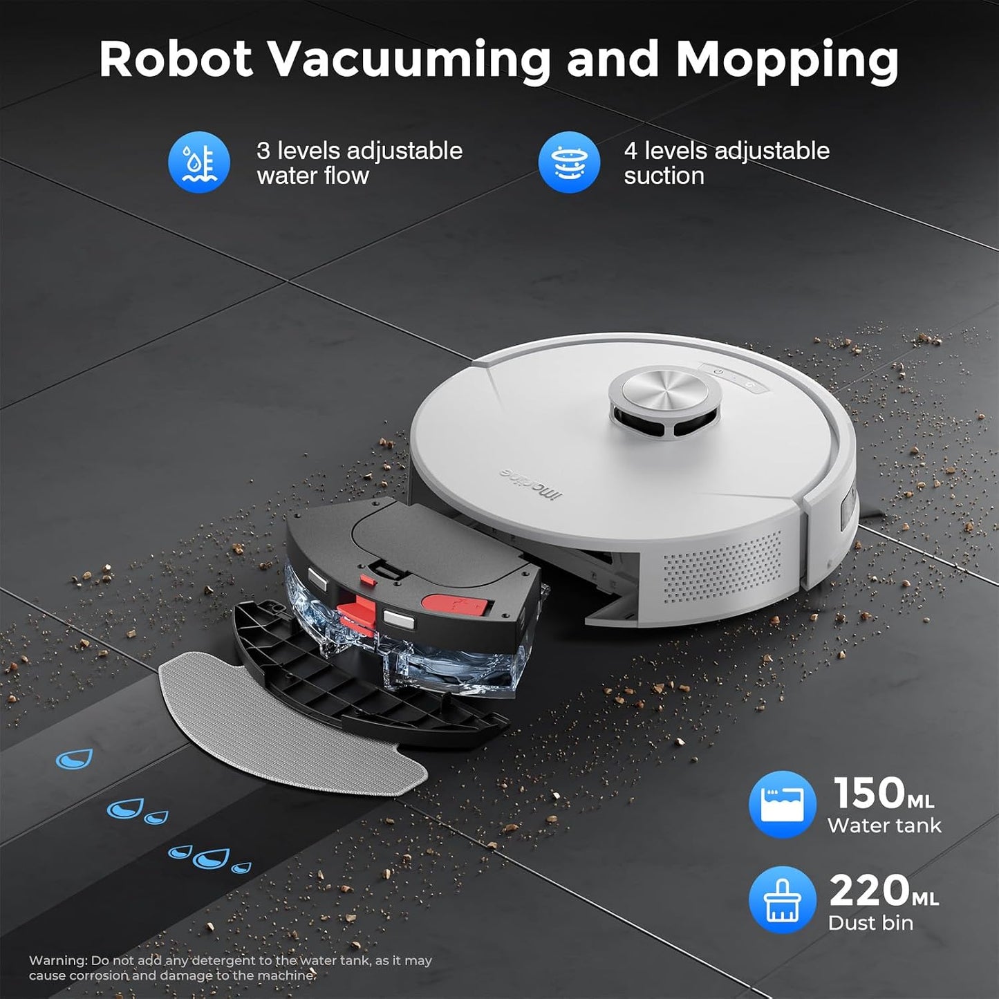 Robot Vacuum and Mop Combo, Robot Vacuum Cleaner with Bagless Self Emptying Station, 18000Pa Suction, LiDAR Navigation, ideal for Pet Hair, Carpet & Hard Floor, Compatible with App/Alexa/Voice Control