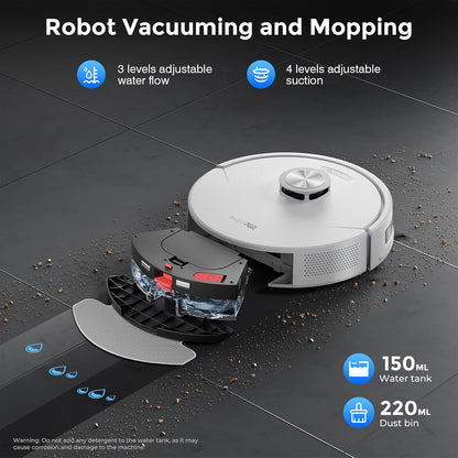 Robot Vacuum and Mop Combo, Robot Vacuum Cleaner with Bagless Self Emptying Station, 18000Pa Suction, LiDAR Navigation, ideal for Pet Hair, Carpet & Hard Floor, Compatible with App/Alexa/Voice Control