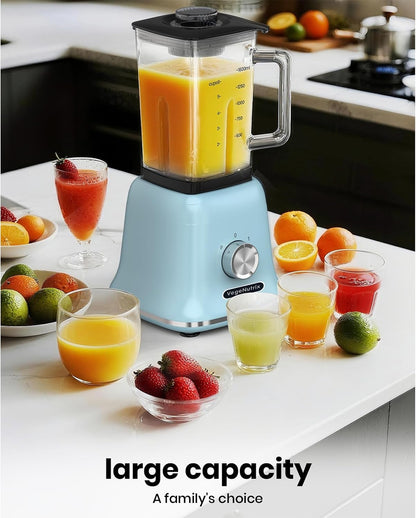 Countertop Blender, Smoothies and Kitchen Use, Smoothie Maker 58Oz Glass Jar With To-Go Cup, Countertop Design, Kitchen Appliance, Ice Crushing, Milkshake, Self-Cleaning, 25000PRM