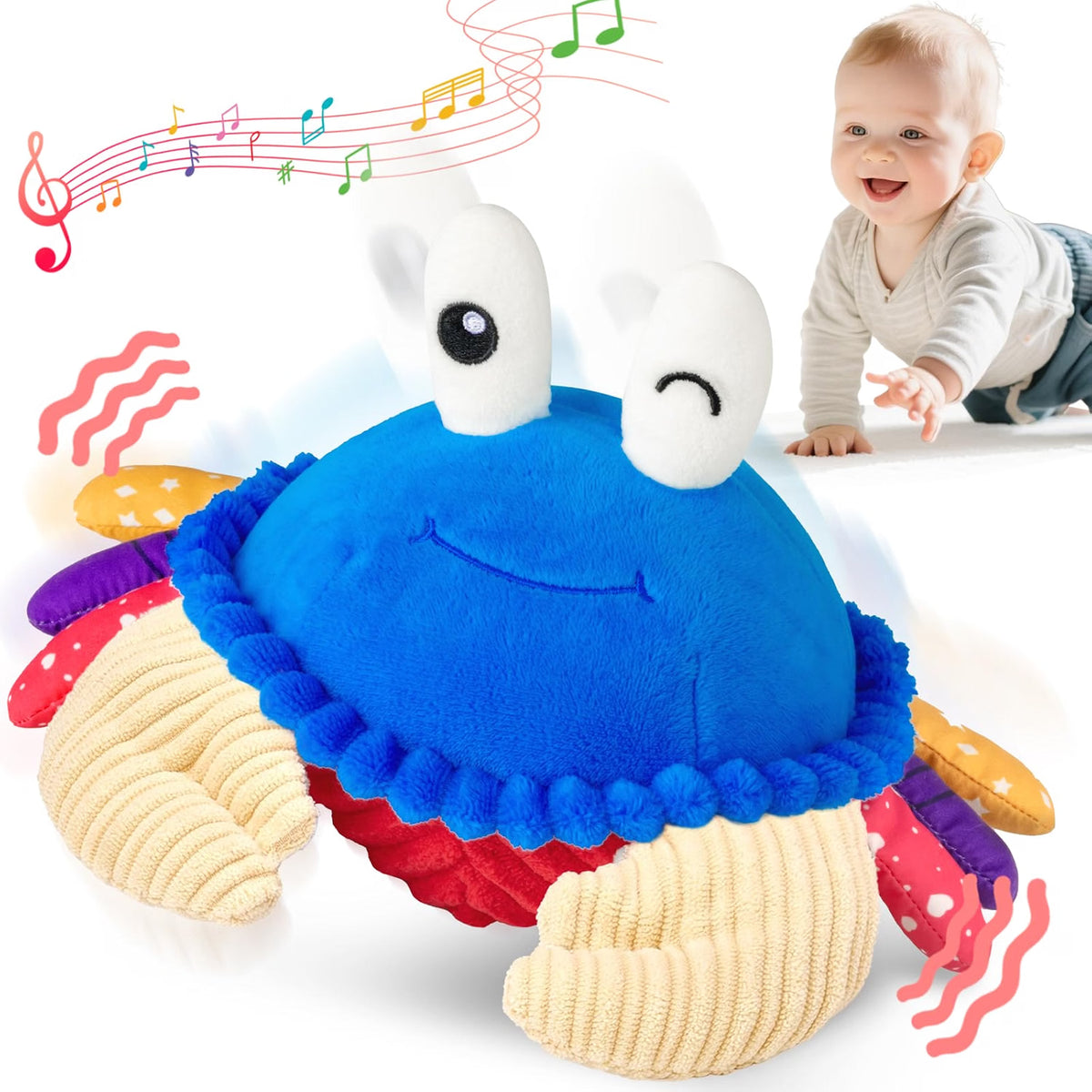 SAIMAND Interactive Crawling Crab Baby Toy with 40 Songs & Recording