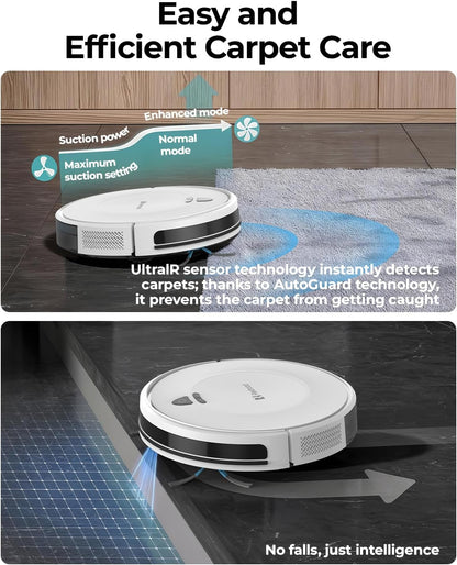 Robot Vacuums,10KPa Robotic Vacuum Cleaner with Mapping,Lidar Navigation&Obstacle Avoidance,150mins Robot Vacuum with App/Alexa/Remote,Tangle-Free Pet Hair,Self-Charging for Hard Floor/Carpet