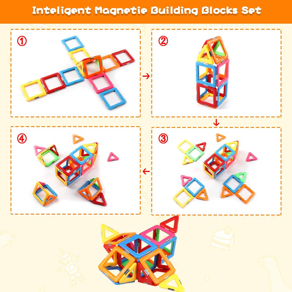 Coodoo Magnetic Blocks Starter Set, 30-Piece STEM Magnetic Building Tiles for Kids Ages 3+, Educational Construction Toys, Multicolor