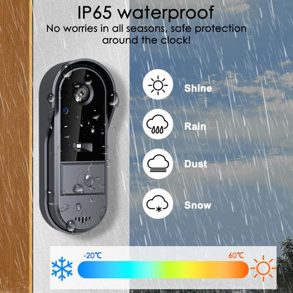 TKMARS Wireless Video Doorbell Camera with 4.3" Monitor, 1080P HD, 170° Wide Angle, Two-Way Audio, Night Vision, IP65 Waterproof, No Wi-Fi or Subscription Required