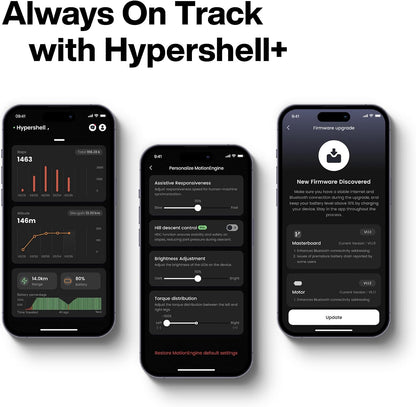 Hypershell X Carbon AI Wearable Exoskeleton - 800W Leg Assist, 10 Intelligent Modes, 17.5km Range, IP54 Waterproof for Outdoor Activities, Hiking, Walking (2 Batteries, No Charger)