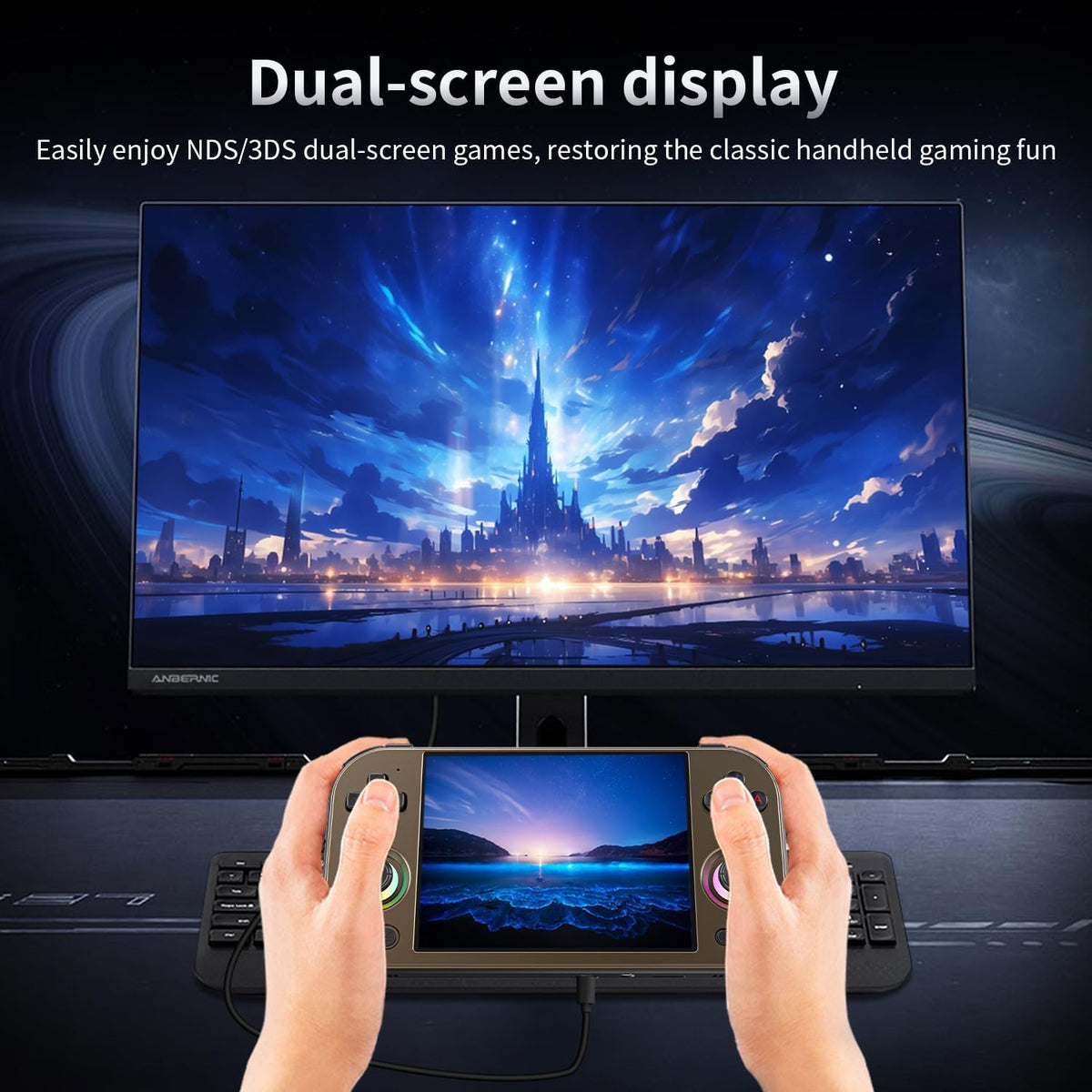 RG477M Retro Handheld Game Console , Aluminum Alloy CNC Dimensity 8300 Android14 System 4.7-inch Touch Handheld Game Console WiFi/Bluetooth Hall Joystick RGB Light 5300mah