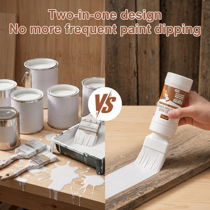 White Touch-Up Paint Pen for Wood,Furniture,Cabinets,6.35 Oz 2-in-1 Paint & Brush,Water-based, Quick-Dry,Combines Primer & Topcoat, no Sanding. For SmallWood DIY Painting/Refinishing