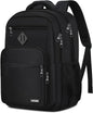 LIECDRO Black Backpack for Men, 17.3-Inch Laptop School Backpack for Boys & Teens, Waterproof Travel Work College Backpack with Multiple Pockets, Anti-Theft Pocket & Luggage Strap