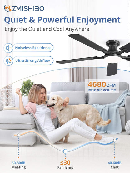 ZMISHIBO 52-Inch Ceiling Fan with Light