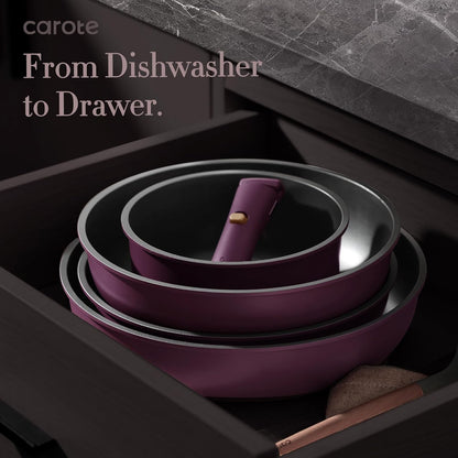 CAROTE 21pcs Pots and Pans Set Non Stick, Detachable Handle Cookware Sets