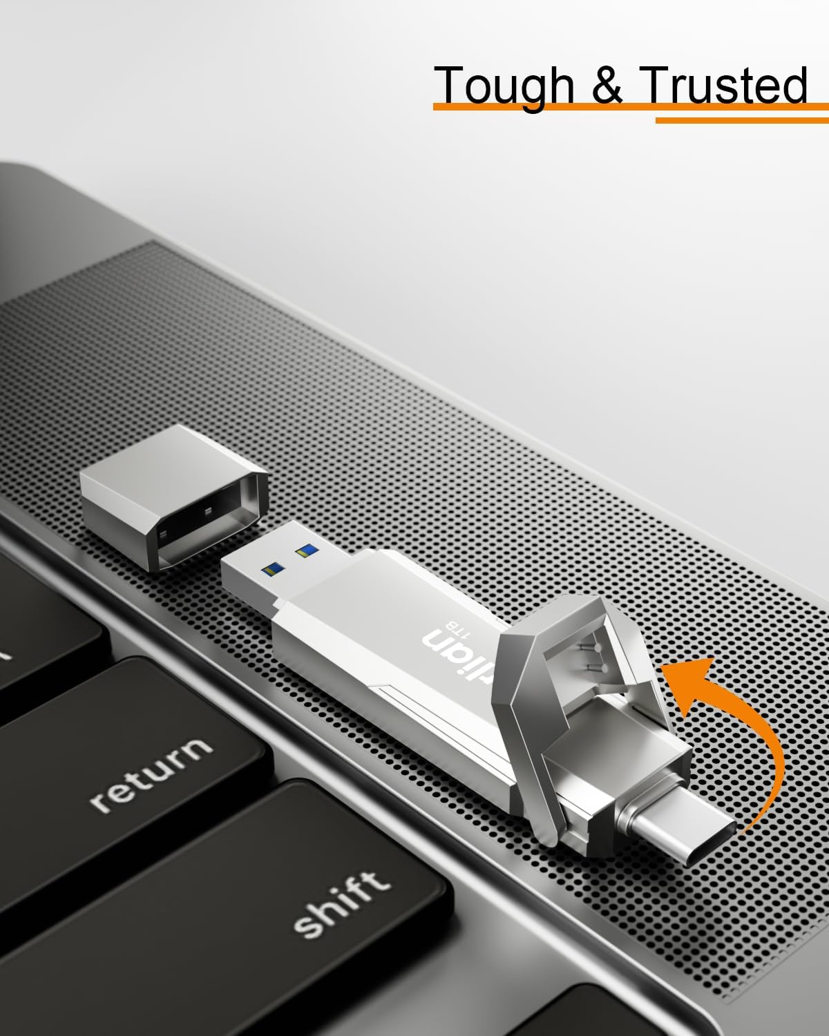 Orlian 1TB External Portable SSD USB Solid State Drive Up to 1000MB/s USB 3.2 Gen 2 Dual Drive Type C + USB A Solid State Thumb Drive
