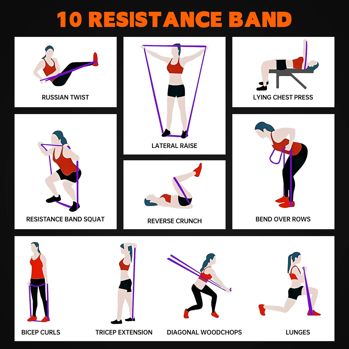 HyperionFlo Essentials Resistance Bands Set, 6-Level Pull-Up & Full Body Workout Bands, 5–175 LB Progressive Resistance, Latex-Free TPE, Multicolor