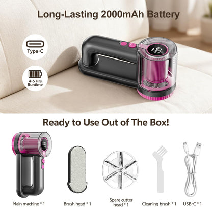 Wauvmoss Rechargeable Fabric Shaver 2-in-1 Lint Remover