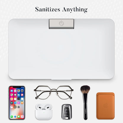 KING&DUKE Phone Sanitizer, UV Sanitizer Box with 360° UV-C Light, Portable UV Phone Sanitizer for Cell Phone, Keys, Glasses, Earphones – White
