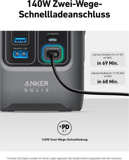 Anker SOLIX C200 DC Portable Power Station, 192Wh, 200W, Outdoor Camping 192Wh LiFePO4 Battery, 200W Solar Generator for UPS， Outdoor, Travel, and Emergency Use (No Wall Charger Included) Visit the Anker Store