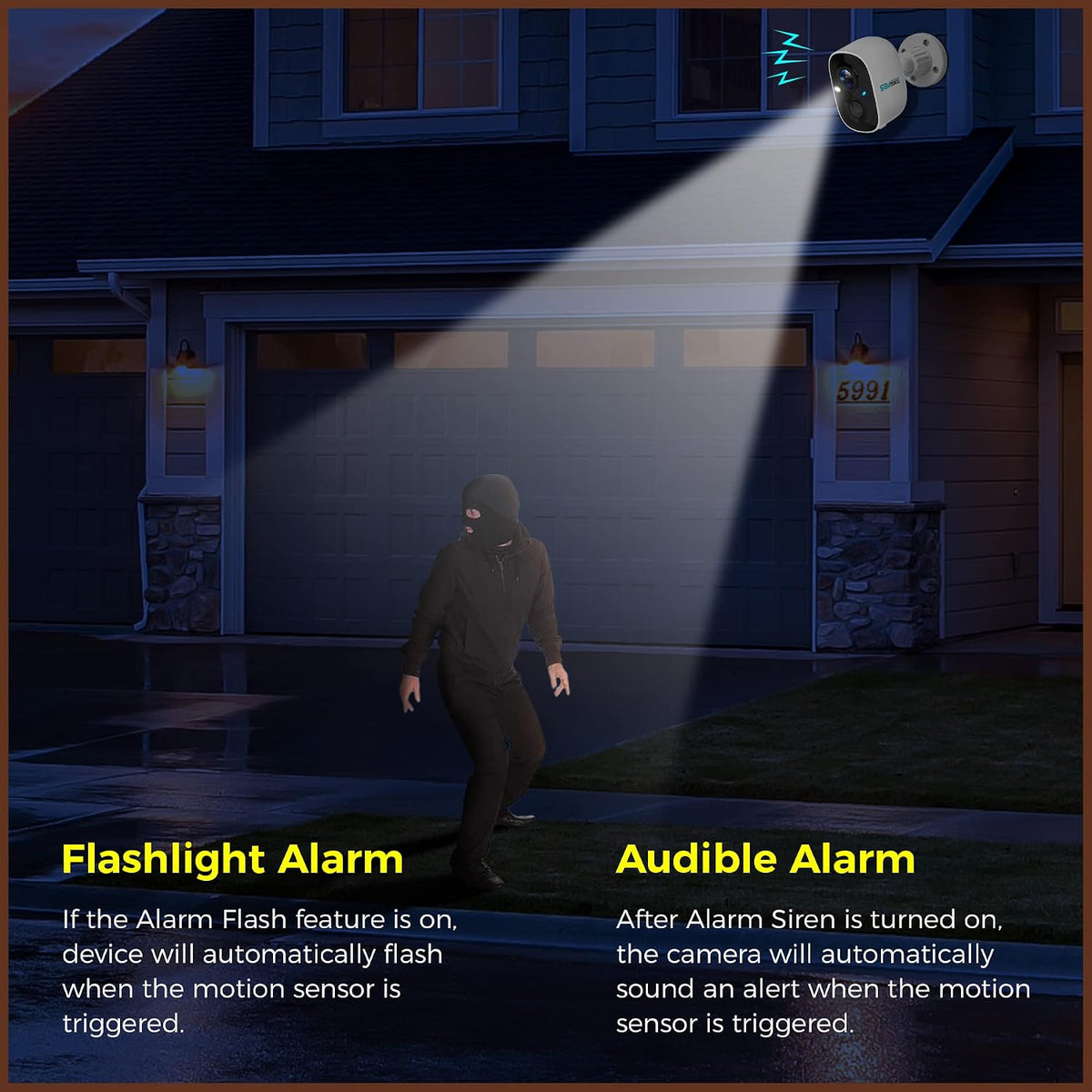 SOVMIKU Vicohome Solar Security Camera and Video Doorbell, 2K 3MP Wireless Outdoor Camera, PIR Motion Detection, Two-Way Audio, Color Night Vision, Audible Siren, IP65