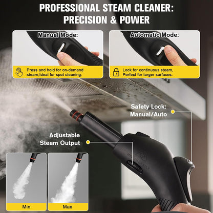 Waitbird 4.5 Bar 300°F Steam Cleaner for Bathroom, Kitchen, Floor & Grout Easy Use | Quick Heat Up | Large Tank | Quiet Operation | Safety Lock | 21 Accessories for Tiles, Toilets, Stovetop & Carpet