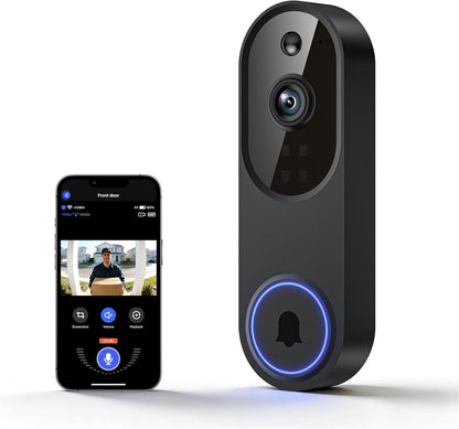 Lunelyx 1080P Wireless Video Doorbell Camera, AI Human Detection, Color Night Vision, 2-Way Audio, Motion Alerts, 2.4GHz Wi-Fi