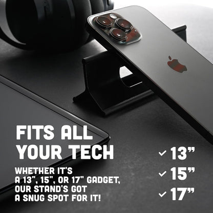 Steepy Portable Laptop Stand for Desk Adjustable Height, 13-17 Inch Devices Laptop Holder - Computer Stand for Cooling, Foldable, Portable, Ergonomic, Comfort, Slip-Proof, Sturdy Design, Universal Fit
