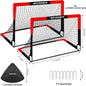BORNEW 2-Pack Kids Soccer Goals, 4 x 3 FT Portable Pop-Up Soccer Nets with Carrying Bag & 8 Heavy-Duty Ground Stakes, Backyard & Indoor Soccer Training Set
