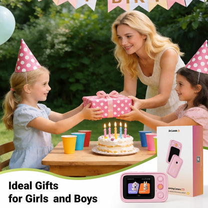 Kids Learning Camera for Ages 3-10, 5 Languages, Snap & Learn Recognition, Parent App Control, 4G LTE & Wi-Fi, 5 Learning Guides, 2.8-Inch Touchscreen, 32GB, Back to School Gifts, Pink