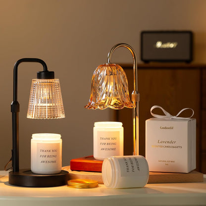 GODONLIF Candle Warmer Lamp with Timer, Dimmable Wax Melter Lamp, Height Adjustable Candle Warmer for Home Decor, Birthday Gifts for Women and Men