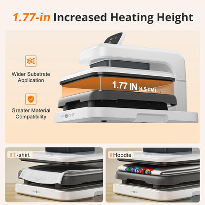HTVRONT Auto Heat Press 2 - Adjustable Pressure Heat Press Machine 15X15 Heats Up Fast & Evenly Heat Press with Higher Heating Height for HTV, Sublimation, Heat Transfer Projects