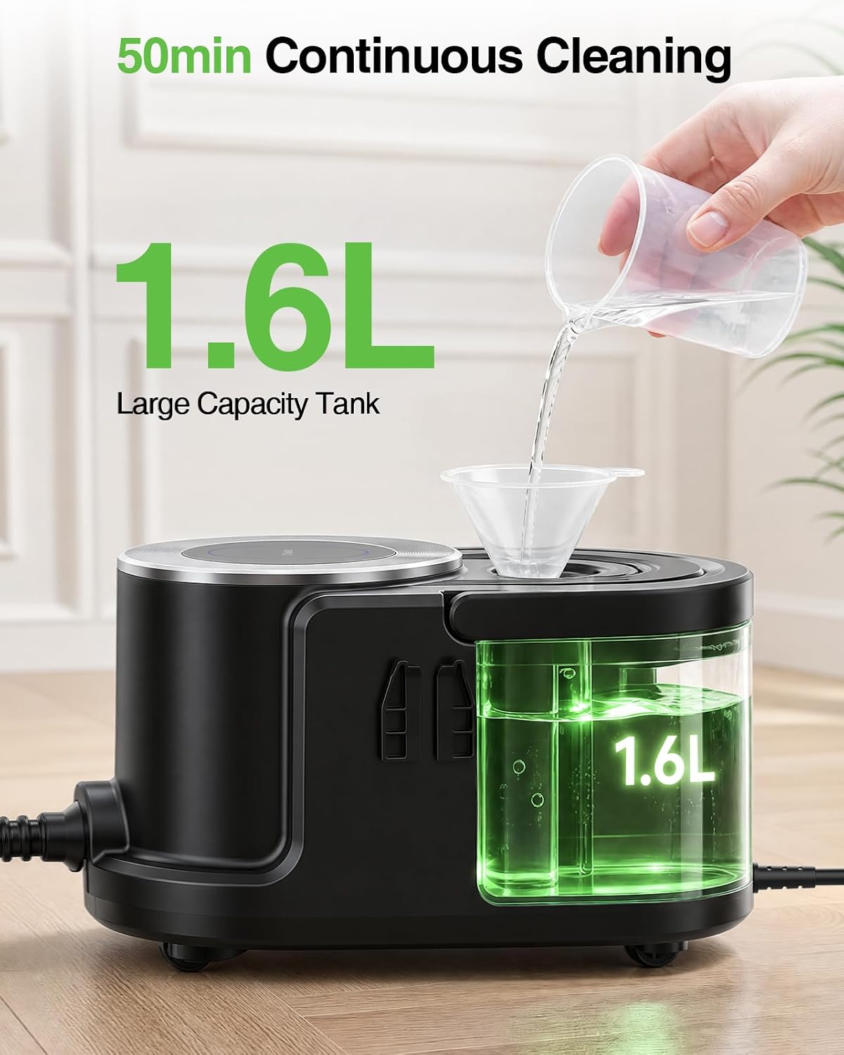 TaskStar Steam Cleaner, High Pressure Steamer for Floors, Grease and Grills 230°F Deep Cleaning, 1.6L Large Tank, 22-Piece Kit, for Carpets, Kitchen, Range Hoods, Tiles, Grout, Upholstery, Cars & More