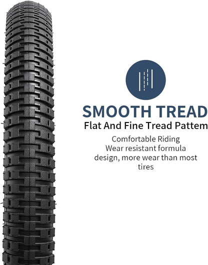 YunSCM 2-Pack 20" x 2.125 Bike Tires with Tubes, All-Terrain Directional Tread Bicycle Tires for BMX & Multi-Surface Riding, 40 PSI, Y-1106