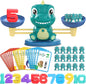 Kaodezhu Dinosaur Math Balance Toys, Montessori Math Balance Scale with Number & Dinosaur Weights, STEM Educational Learning Toy for Kids Ages 3+, Green
