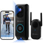 CEMANTA 2K Wireless Video Doorbell Camera with Chime, Dual-Camera 190° Wide View, AI Human Detection, Night Vision, 2-Way Audio, 9000mAh Battery