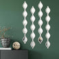 Qunclay 4 Pcs Teardrop Mirror Wall Art Decorative Mirror Wall Decor, Silver