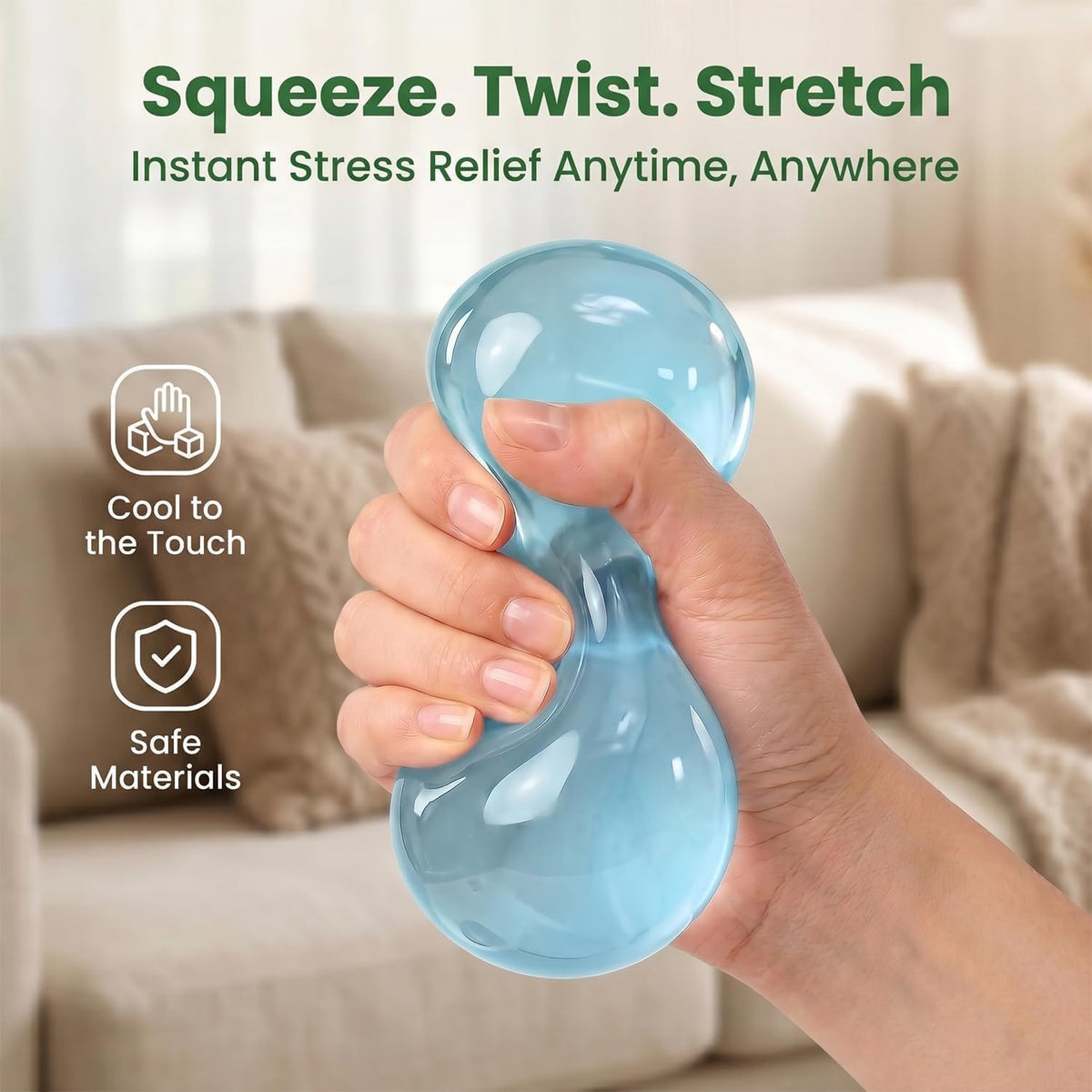 HyperionFlo Essentials 6-Piece Soft Stress-Relief Fidget Toy Set, Slow-Rising Squishy Sensory Toys, Portable Party Favors